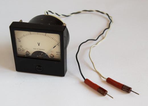 An analog voltmeter.