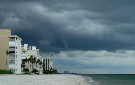 Tropical cyclones are usually accompanied by cloudy skies and rain.