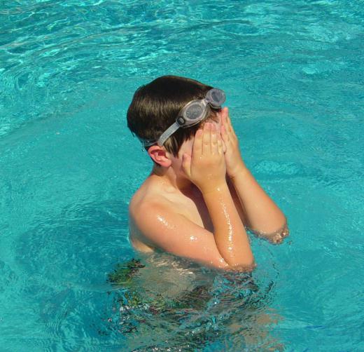 Using too much chlorine in a swimming pool may cause eye irritation.