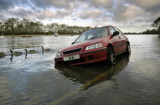 Cars can be stranded in flood waters as a result of a flash flood.