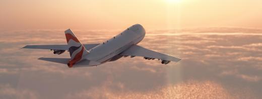 The Coanda effect occurs when air is forced away from the wing on an aircraft in flight, pushing it upward.