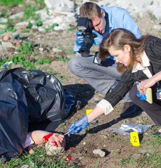 Crime scene investigators spend a lot of time doing field work while they gather evidence.