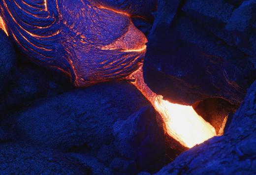 Composite volcanoes release lava and rock when they erupt.