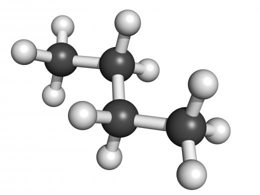 Molecular structure of butane.