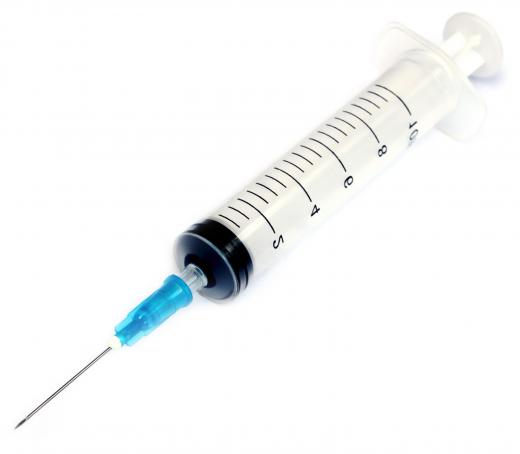 A hypodermic syringe made with iridium.