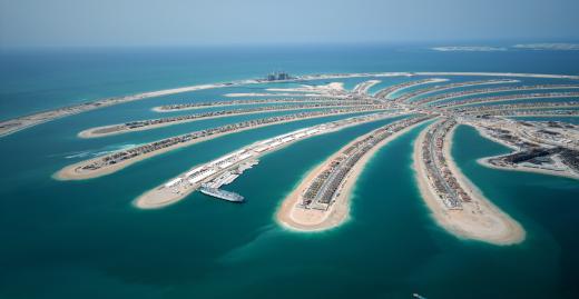 The construction of artificial islands like the Palm Islands in Dubai is seen as a solution to future land usage problems.