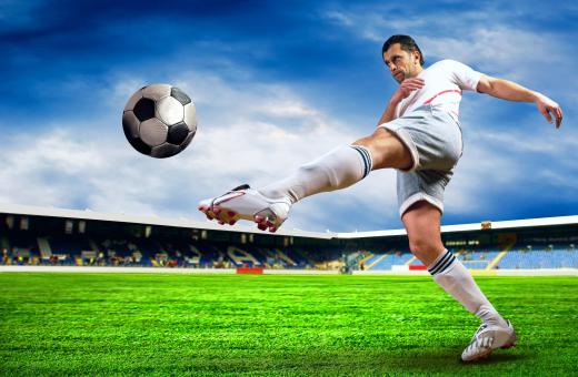 A soccer ball being kicked provides an example of projectile motion.