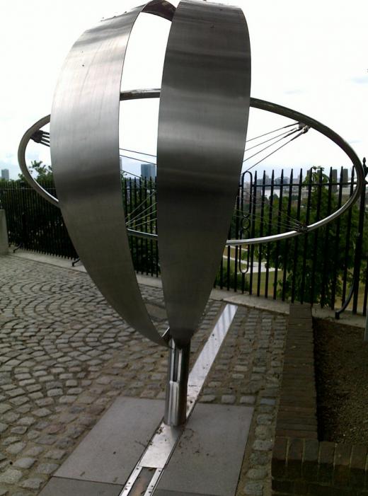 Sculpture on the Prime Meridian, the starting point for longitude.