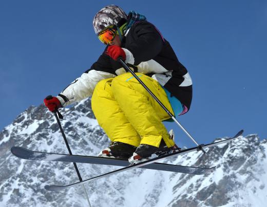 Carbon fiber may be used to make skis.