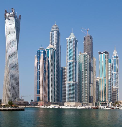 Stainless steel is used in skyscrapers.