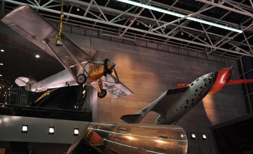 "SpaceShipOne", which now hangs between the "Spirit of St. Louis" and the Bell X-1 "Glamorous Glennis" in the Smithsonian Air and Space Museum, was the first civilian spaceplane to leave the atmosphere.