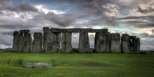 Homo Sapiens began to construct megalithic structures like Stonehenge in the Neollithic era.