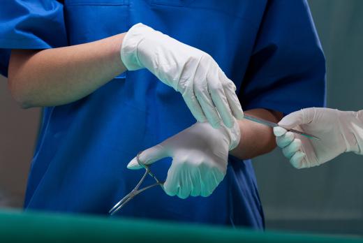 Because of latex allergies, many hospitals have stopped using latex gloves and replaced them with ones made of other materials, such as nitrile.
