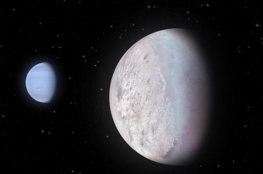 Triton is quite large — at 1678 miles in diameter, it is about 78% the size of Earth's moon.