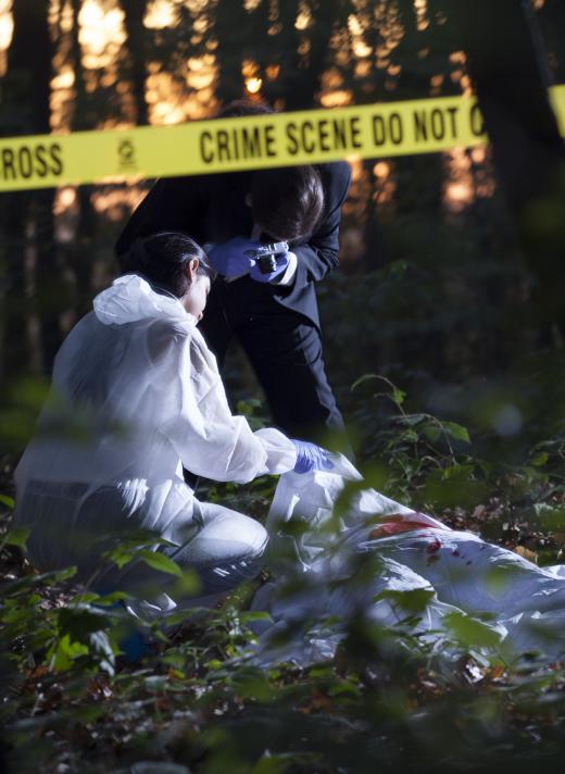 A forensic chemist may work in the field collecting evidence from crime scenes.