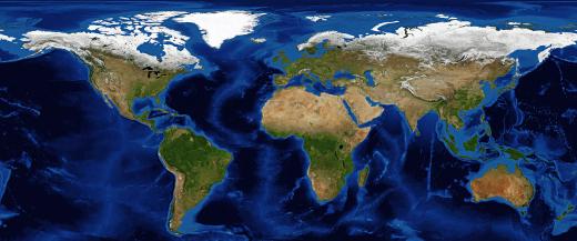 Surrounding nearly all continents is a shallow extension of that landmass known as the continental shelf.